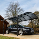 Carport 1 voiture 14,62m² en aluminium et polycarbonate 6mm ANTI-UV