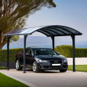 Carport 1 voiture 14,62m² en aluminium et polycarbonate 6mm ANTI-UV
