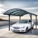 Carport 1 voiture 14,62m² en aluminium et polycarbonate 6mm ANTI-UV
