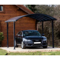 Carport 1 voiture 14,62m² en aluminium et polycarbonate 6mm ANTI-UV