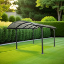 Carport 1 voiture 14,62m² en aluminium et polycarbonate 6mm ANTI-UV