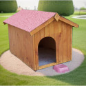 Niche à chien 0,96m² en bois FSC avec toit bitumé et plancher – HABRITA