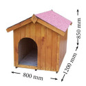 Niche à chien 0,96m² en bois FSC avec toit bitumé et plancher – HABRITA