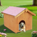 Niche à chien 0,77m² en bois FSC avec toit bitumé et plancher – HABRITA