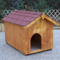 Niche à chien 0,77m² en bois FSC avec toit bitumé et plancher – HABRITA