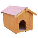 Niche à chien 0,77m² en bois FSC avec toit bitumé et plancher – HABRITA