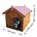 Niche à chien 0,77m² en bois FSC avec toit bitumé et plancher – HABRITA