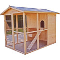 Poulailler en bois 16mm FSC non-teinté avec toit bitumé pour 6 à 10 poules