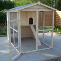 Poulailler en bois 16mm FSC non-teinté avec toit bitumé pour 6 à 10 poules