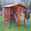 Poulailler en bois 16mm FSC non-teinté avec toit bitumé pour 6 à 10 poules