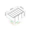 Carport adossé 1 voiture GUS en pin traité autoclave 15,77m²