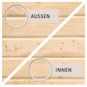 Garage en bois certifié 13,28m² avec madriers 28mm - Karibu