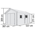 Garage en bois certifié 20,78m² - madriers 40mm – Karibu