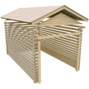 Garage en bois certifié 20,78m² - madriers 40mm – Karibu