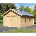 Garage en bois certifié 20,78m² - madriers 40mm – Karibu