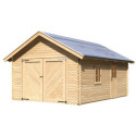 Garage en bois certifié 20,78m² - madriers 40mm – Karibu