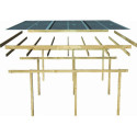 Carport double en pin autoclave avec toit PVC 27,58m² - Karibu
