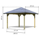Kiosque carré Cordoba – 3,57x3,57m - Karibu