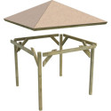 Kiosque carré Holm 1 en bois FSC – 4,31x4,31m - Karibu