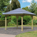 Kiosque carré Holm 1 en bois FSC – 4,31x4,31m - Karibu