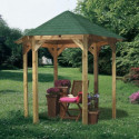 Kiosque hexagonal en bois Lissabon - Diam. 2,99m - Karibu