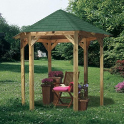 Kiosque hexagonal en bois Lissabon - Diam. 2,99m - Karibu