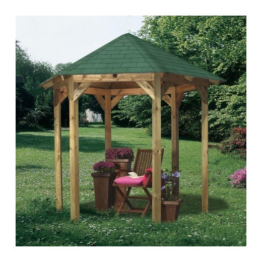 Kiosque hexagonal en bois Lissabon - Diam. 2,99m - Karibu