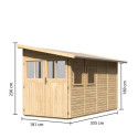Abri de jardin adossé en bois certifié 6,42m² Juist 4 - Karibu