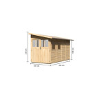 Abri de jardin adossé en bois certifié 6,42m² Juist 4 - Karibu