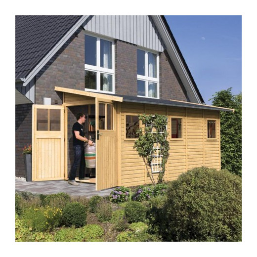 Abri de jardin adossé en bois certifié 8m² Juist 5 - Karibu
