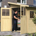 Abri de jardin adossé en bois certifié 8m² Juist 5 - Karibu