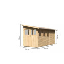 Abri de jardin adossé en bois certifié 8m² Juist 5 - Karibu