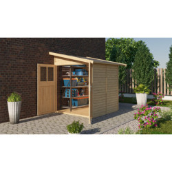 Abri adossé Juist 2 en bois certifié 3,28m² - Karibu