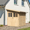 Abri adossé Juist 2 en bois certifié 3,28m² - Karibu