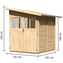 Abri adossé Juist 2 en bois certifié 3,28m² - Karibu