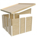 Abri adossé Juist 2 en bois certifié 3,28m² - Karibu