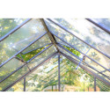 Serre de jardin en aluminium laqué gris et verre trempé 7,56m² + embase