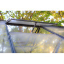 Serre de jardin en aluminium laqué gris et verre trempé 7,56m² + embase