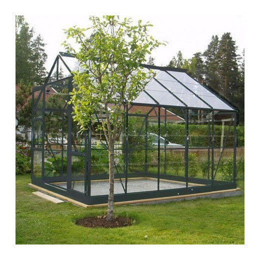 Chalet et Jardin Serre de jardin en verre Gris 8.88m²