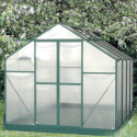 Serre de jardin 7,08m² polycarbonate 4mm + base + 2 ouvertures de lucarne offertes