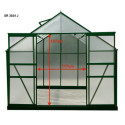 Serre de jardin 7,08m² polycarbonate 4mm + base + 2 ouvertures de lucarne offertes