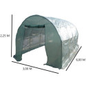 Serre tunnel 18m² avec couverture verte en PE armé 140gr/m² Habrita