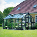 Serre de jardin 10,9m² anthracite et verre trempé Premium – Juliana