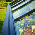Serre de jardin 10,9m² anthracite et verre trempé Premium – Juliana
