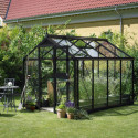 Serre de jardin 6,6m² anthracite en verre trempé Compact - Juliana