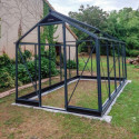 Serre de jardin 8,2m² anthracite en verre trempé Compact New - Juliana