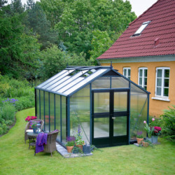 Serre de jardin 8,8m² anthracite en polycarbonate 10mm Premium – Juliana