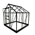 Serre de jardin 3,8 m² verte en verre horticole Popular - Halls