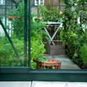 Serre de jardin 3,8 m² verte en verre horticole Popular - Halls