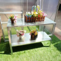 Table de préparation pour serre de jardin 2 niveaux en acier galvanisé 117,5x40 cm Green Protect